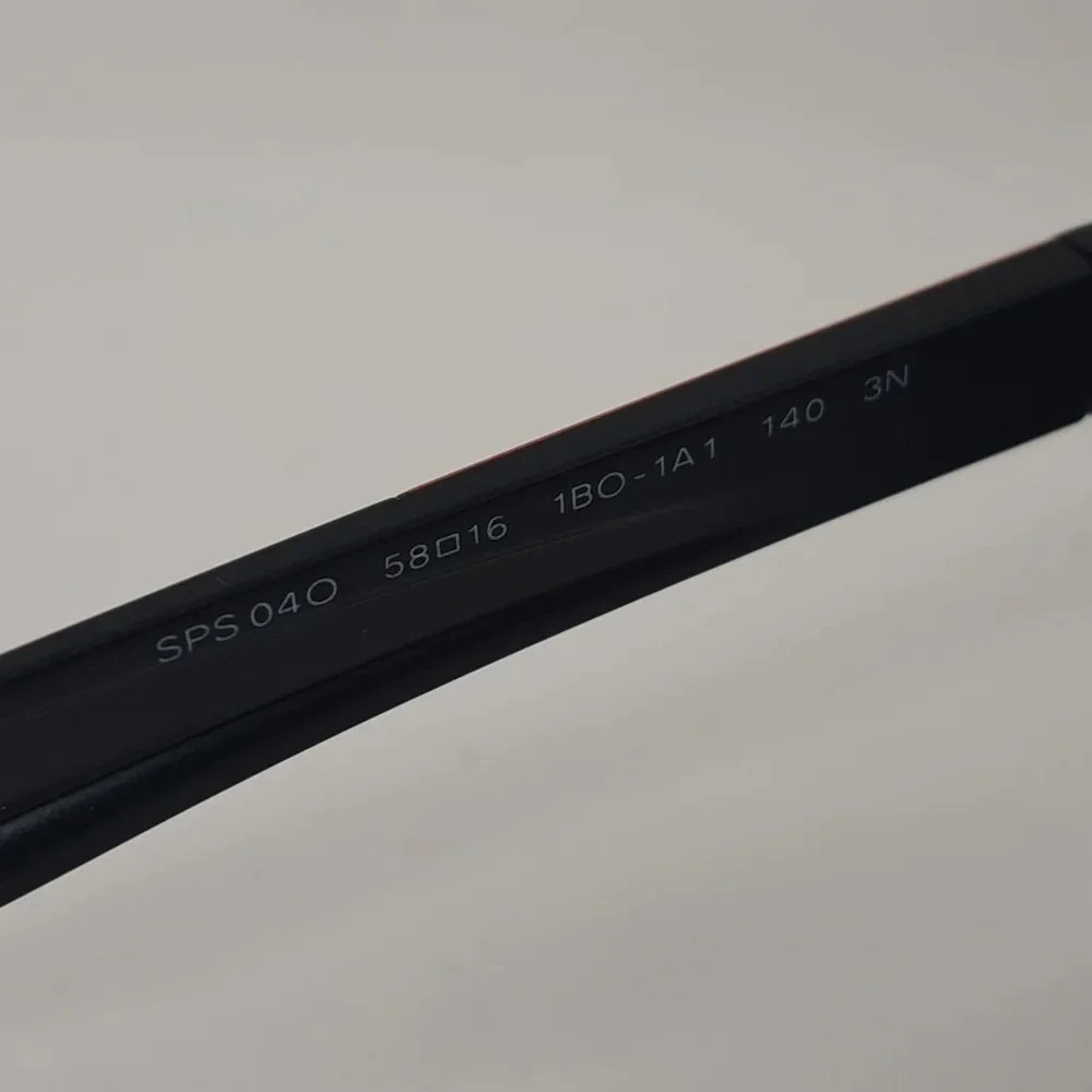 NWT Prada Linea Rossa Black Black Sport Rectangle SPS 04O 1BO-1A1 58-16-140 - Picture 4 of 16